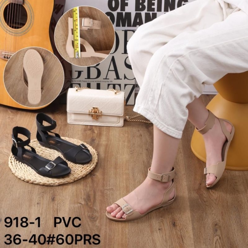 รองเท้าแตะผู้หญิง GLADIATOR สไตล์เกาหลี AIZE 36-40 ANTI SLIP JELLY SHOES นําเข้า YOUTH BALANCE 918 K