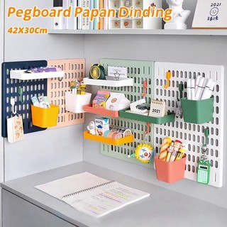 Gantungan Pegboard Papan gantungan Dinding 42X30Cm Wall Shelf Board Home Decor Pegboard/Dekorasi Rak Gantung Peralatan Dapur Tanpa Paku/Peg Hole Board Premium Dinding/Papan Rak Dekorasi Rumah Dinding/Papan Rak Dekorasi Gantungan Peralatan Dapur