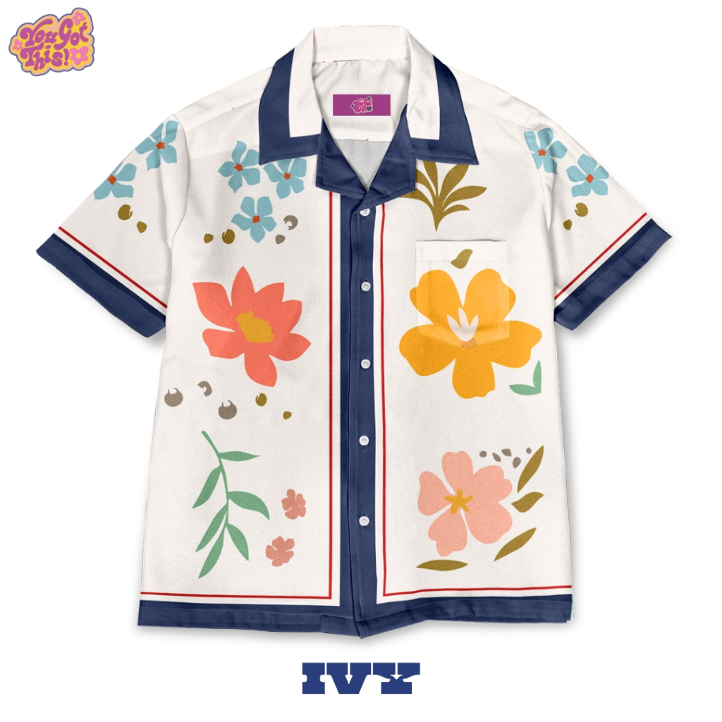 KEMEJA YGT OFFICIAL - เสื้อเชิ้ตลายนามธรรมขนาดใหญ่ Fullprint - IVY