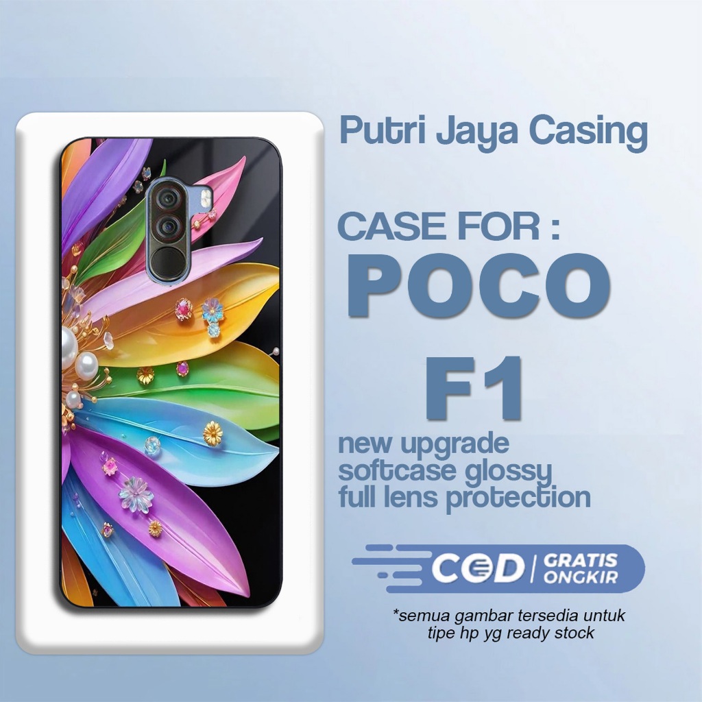 ล่าสุด Poco F1 Case Flower Case Poco F1 Hardcase Softcase Glossy Kesing