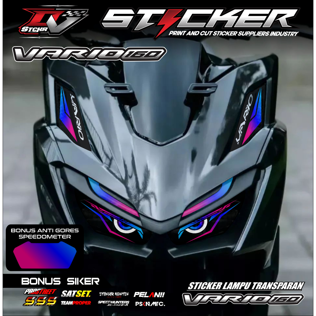ใหม่ VARIO 160 MOTORCYCLE HEADLIGHT STICKER - VARIO 160 HEADLIGHT EYEBROW STICKER 02
