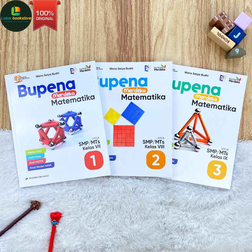 Bupena Mathematics Class 7 8 9 - Curriculum อิสระ - หนังสือ Erlangga ดั้งเดิม