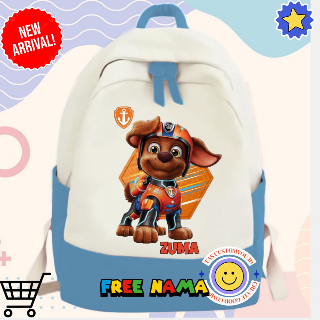 กระเป๋าเป้โรงเรียนเด็ก Paw Patrol Zuma ชื่อฟรี