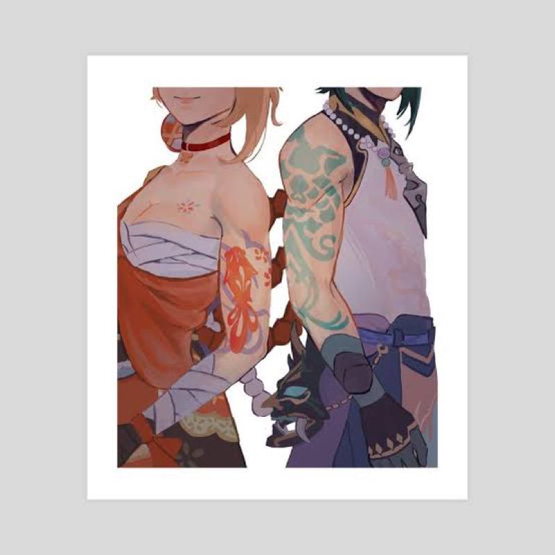 ✨พร้อมพร้อมพร้อม✨ รอยสักชั่วคราว Genshin Yoimiya Xiao Nilou Rukkadevata