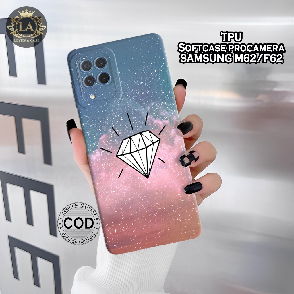เคส HP Samsung M62 / F62 ล่าสุด - เคส Leviora - เคสเพชรแฟชั่น - Samsung M62 / F62 Softcase - เคสกล้อ