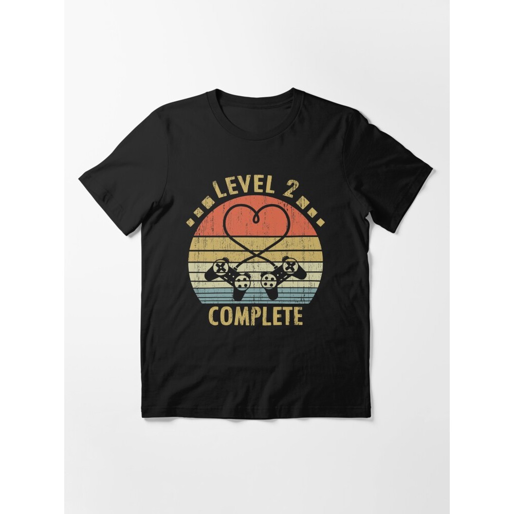 ระดับ 2 Complete 2nd Wedding Anniversary Gift Video Gamer เสื้อยืด
