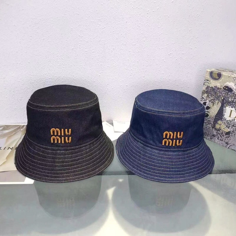 ผ้ายีนส์คุณภาพระดับพรีเมียม MIU MIU BUCKET HAT