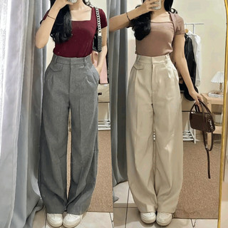 Oro Pants Wanita Celana Kekinian Kerja Kantor High Waist Korean Style Celana Anti Kusut Premium