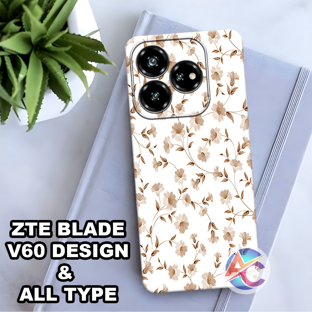 AC47/Softcase Hp ZTE BLADE V60 DESIGN 2024 แฟชั่นกรณีดอกไม้ป้องกัน Handphone