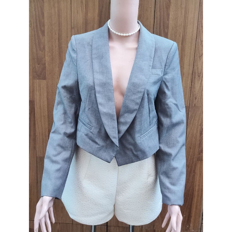 PREL0v เบลเซอร์กึ่งครอปสีเทา Code: TR 098