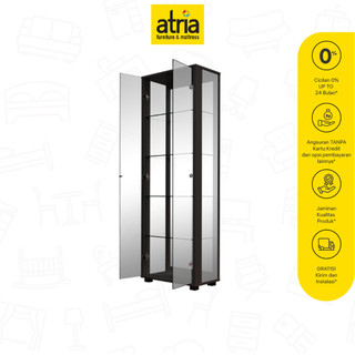 Atria Dion Glass Showcase 60X40X180Cm Black/White