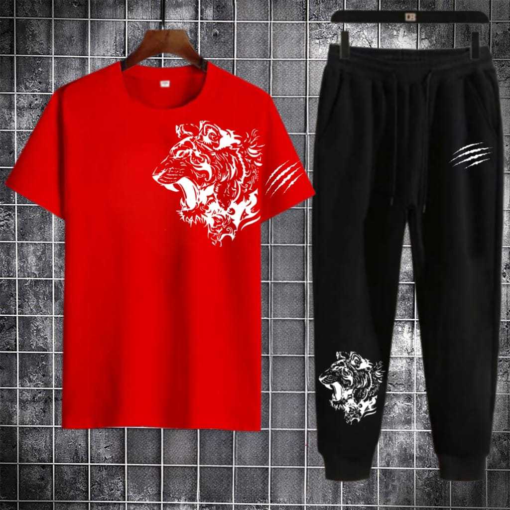 เสื้อแขนสั้นและกางเกงขายาวผู้ชายรุ่นล่าสุด Oneset - TIGER Asgard777 Suit