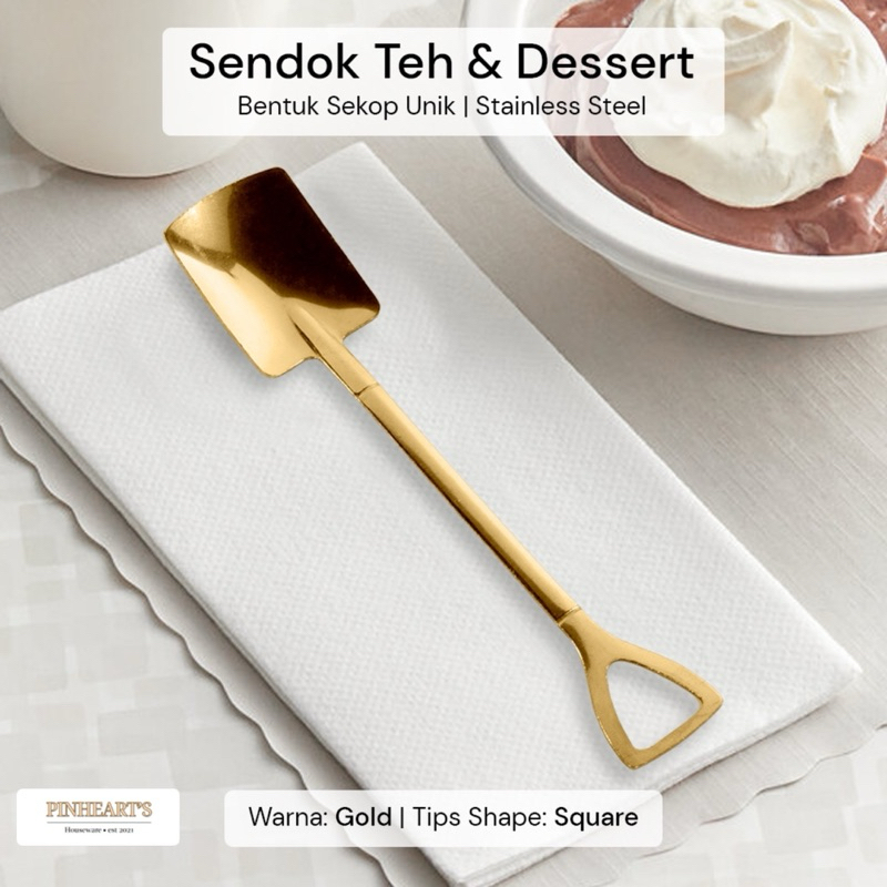1PC STAINLESS STEEL GOLD SILVER DESSERT TEA SPOON - LXY550 | DESSERT TEA SPOON