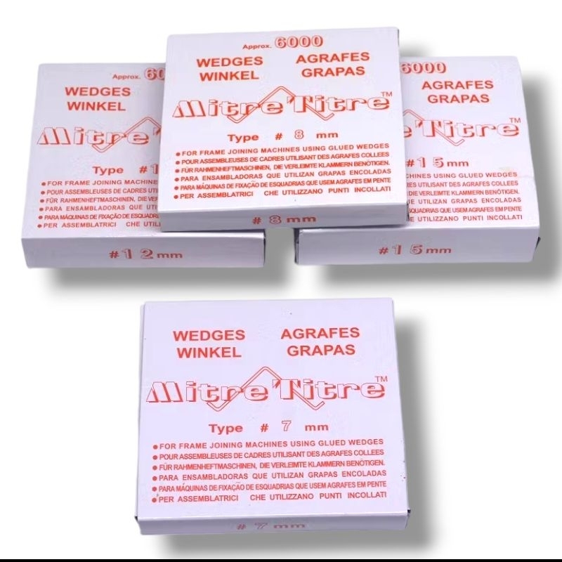MITRE V Nails 5.7,8,10,12,15 mm Miter Titre/มุมกรอบเล็บ V ราคา/6000 pc (1BOX)