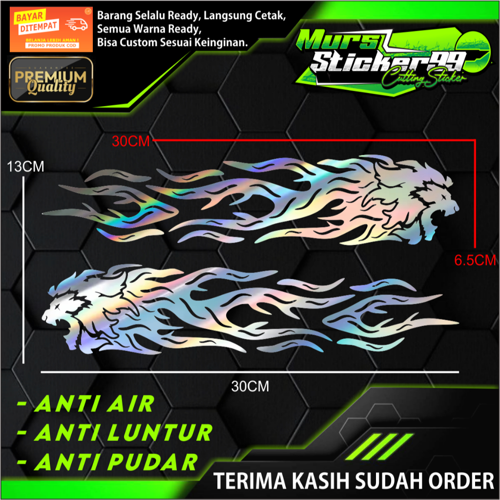 TRIBAL LION สติ๊กเกอร์ตัด PAIR RIGHT และ LEFT เหมาะสําหรับรถจักรยานยนต์และรถยนต์