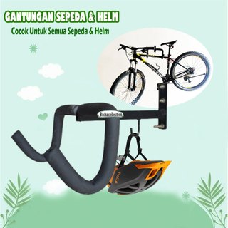 Bichacollection Rak Sepeda Dinding Garasi dengan Gantungan yang Dapat Disesuaikan untuk Penyimpanan Sepeda dan Helm di Garasi atau Rumah, Gantungan Sepeda Horizontal untuk Semua sepeda Gantungan Sepeda dan Helm