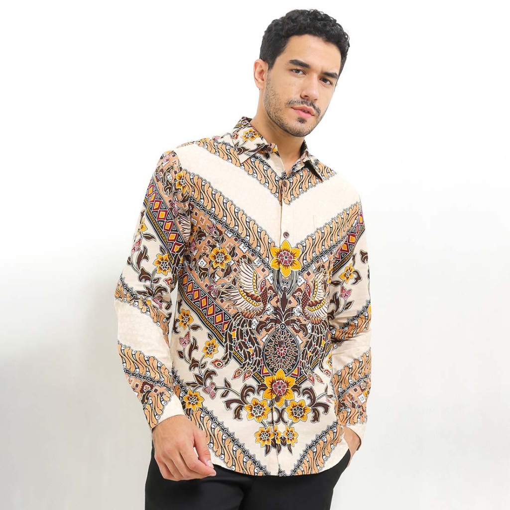 KEMEJA Rianty Batik Premium Mens Slimfit Long Shirt Prada Javelin Jevelin Hem