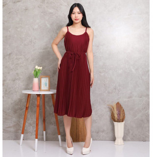 GLITTEN THE LABEL - Pleats Midi Dress / midi dress plisket mayung / dress plisket (dress008)