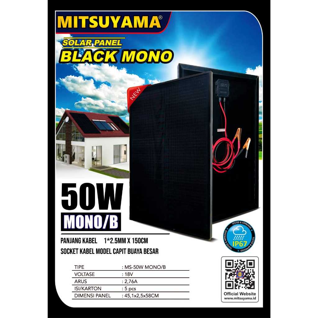 แผงโซลาร์เซลล์ Solar Cell Solar Panel 50wp Mono 50wp Monocrystalline 50 วัตต์