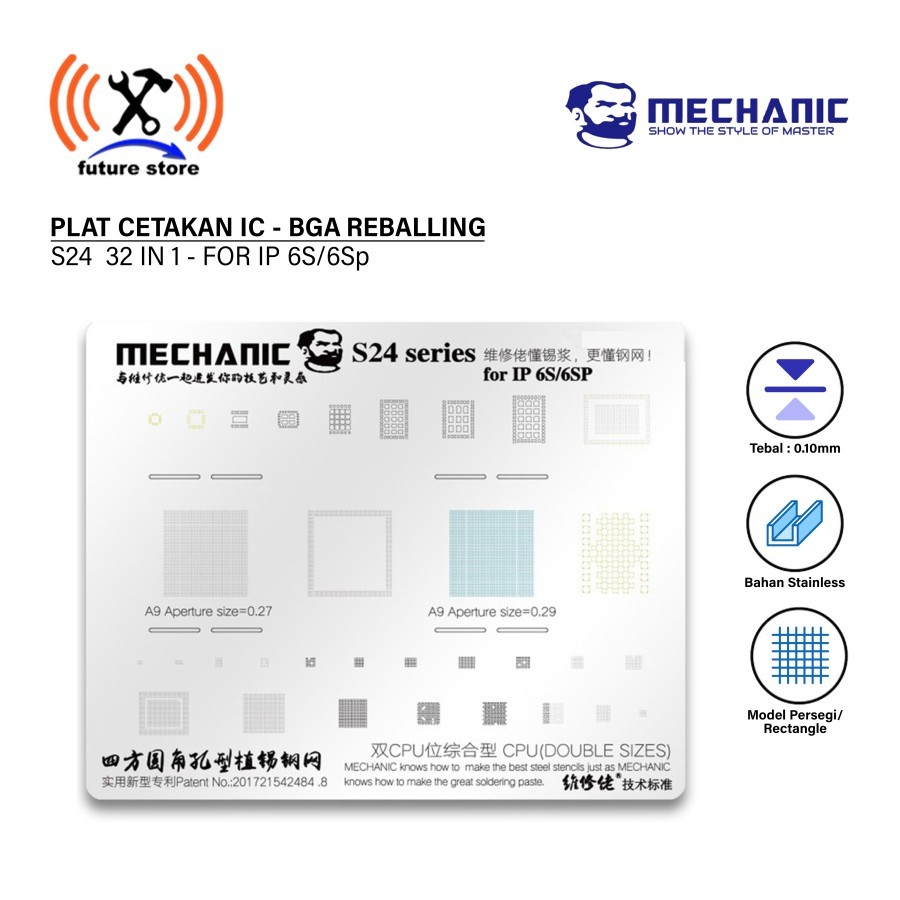 Mechanic S24 0.10 มม. Ic Mold [32 In 1] สําหรับ Iphone 6S/6Sp Original