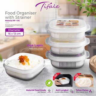 Tifale by Hongzhuo Food Kontainer Kotak Penyimpanan Makanan Buah Sayuran Saringan Serbaguna Kotak Penyimpanan Mpasi