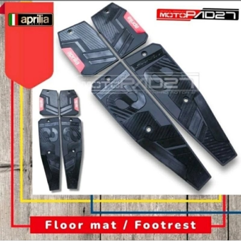 MERAH APRILIA SR GT 200 FOOT REST CARPET APRILIA SR GT 200 - น้ําเงิน แดง ดํา