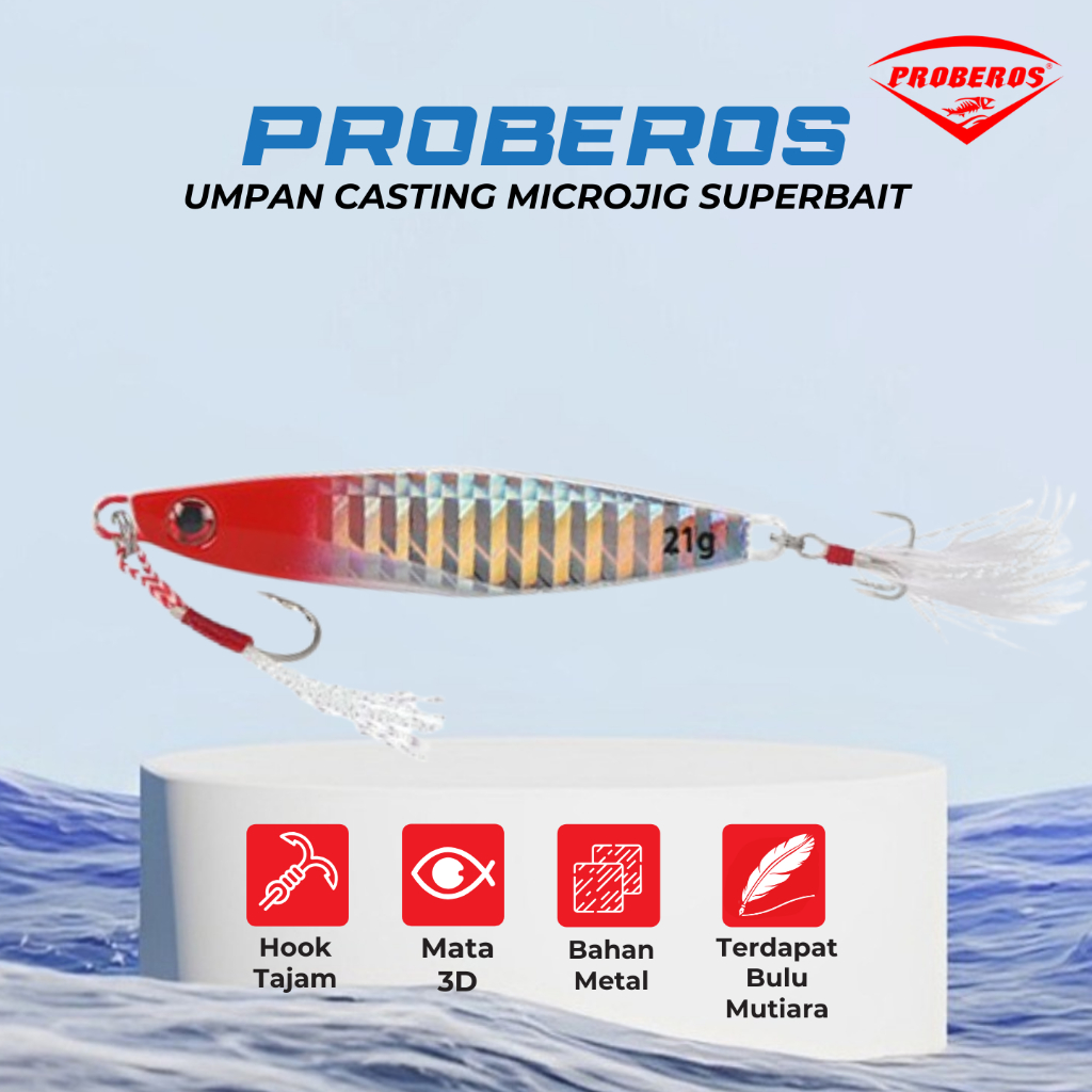 PROBEROS Metal Jig Bait Topmouth Treble and Assist Hook 7gr - 40gr MJ010