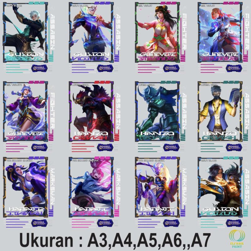 Dtf Iron-on Screen Printing Sticker Mobile Legends V8 ขนาด A3 A4 A5 A6 A7 Just Stick It On หรือ Pres