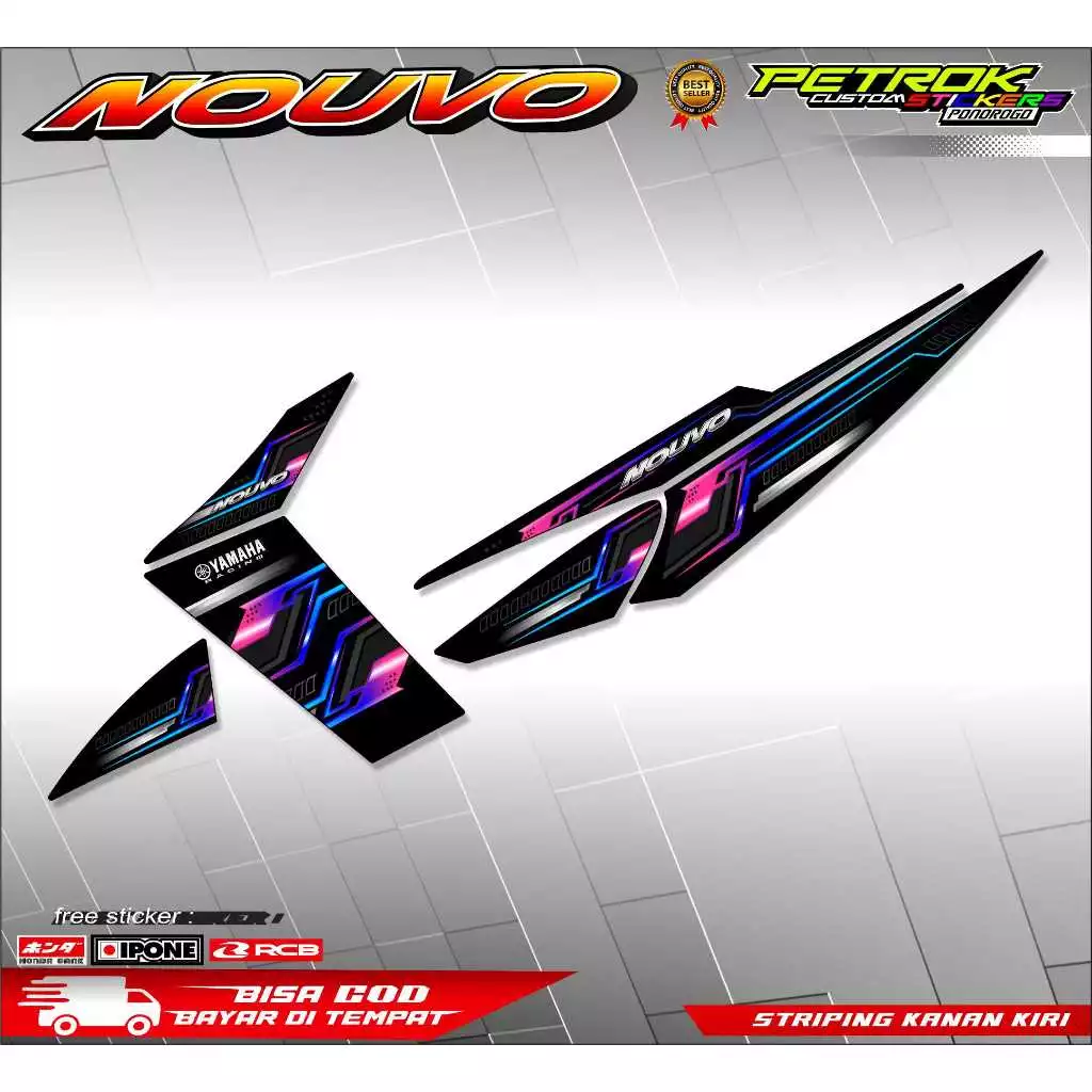 YAMAHA NOUVO VARIATION STRIPING / YAMAHA NOUVO MOTORCYCLE VARIATION STICKER LIST