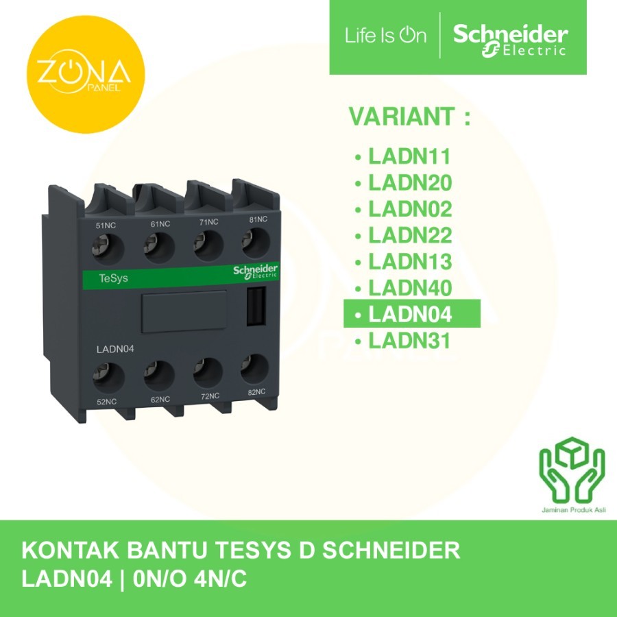 AUXILIARY CONTACT AID TESYS D SCHNEIDER LADN04 4NC