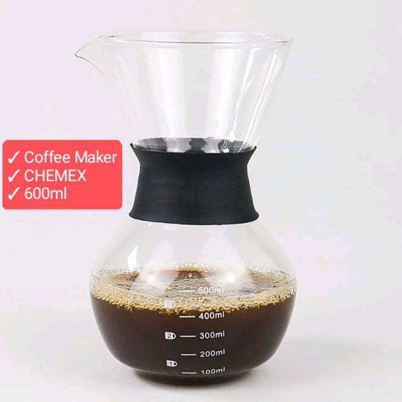 ขาย V60 COFFEE MAKER 600ML CHEMEX/ V60 COFFEE POT BOROSICILATE GLASS JNB SE111