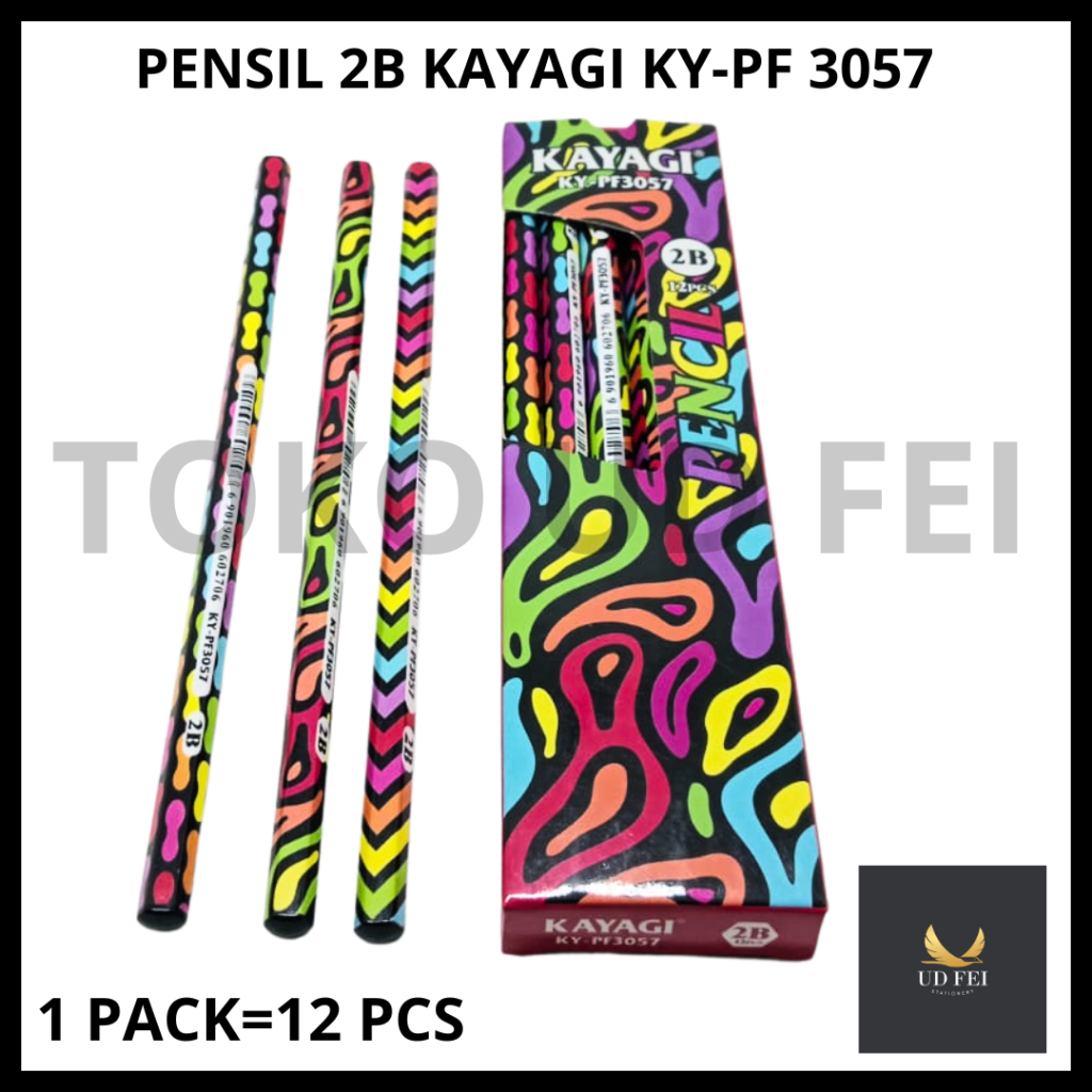 (1 แพ็ค = 12 ชิ้น รหัส: 3057) KAYAGI 2B PENCIL / KAYAGI PENCIL / 2B CHARACTER PENCIL / 2B MOTIF PENC