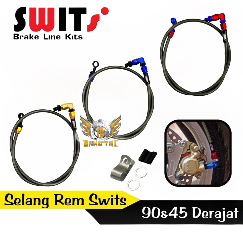 สายเบรคหน้า สวิตช์ 90 องศา & 45 องศา 100 ซม. สายเบรคมอเตอร์ไซค์หน้าสากล