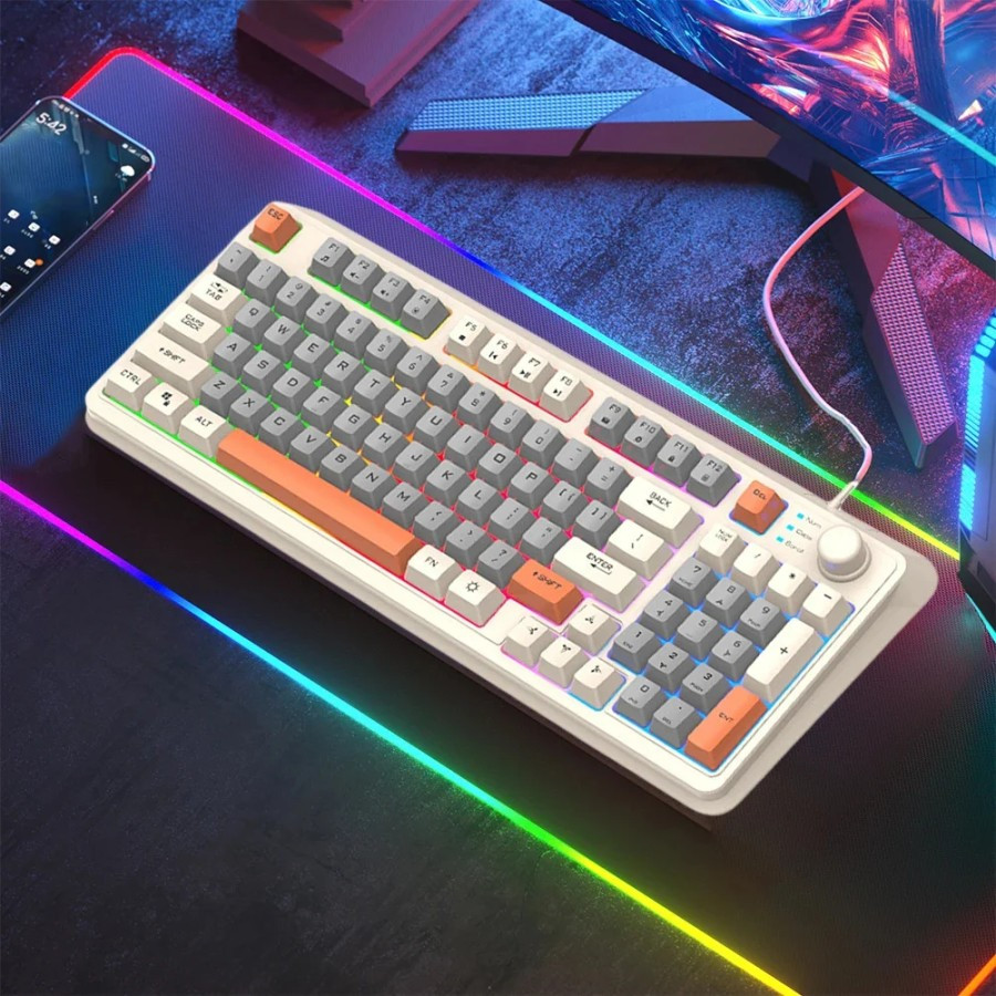 คีย์บอร์ดเกมมิ่ง K820 - คีย์บอร์ดแบบมีสายไฟ RGB / ความรู้สึกเชิงกล
