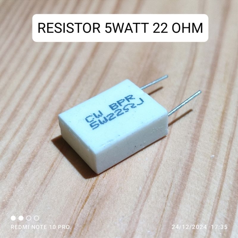 1 ชิ้น NOBEL RESISTOR 5W 5WATT 22 OHM 22OHM BPR ROHS