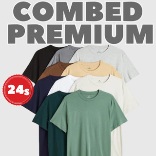 KAOS POLOS COTTON COMBED 24S TEBAL / KAOS PRIA / KAOS WANITA / LENGAN PENDEK PREMIUM