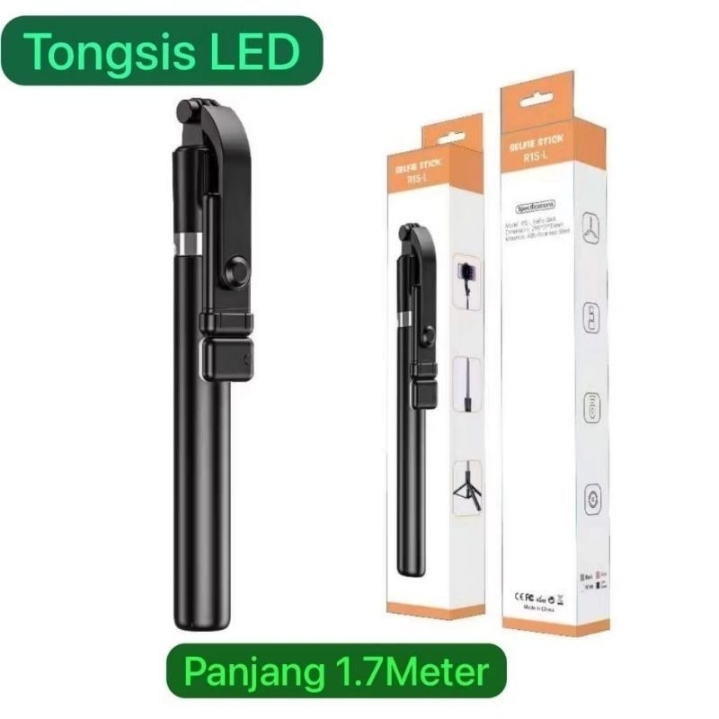 TONGSIS R1S-L 1.7 เมตร/ไม้เซลฟี่ TRIPOD R1S-L LED/TRIPOD 1.7 เมตร LENGTH/BERKAH SHOPPING MALL BATAM