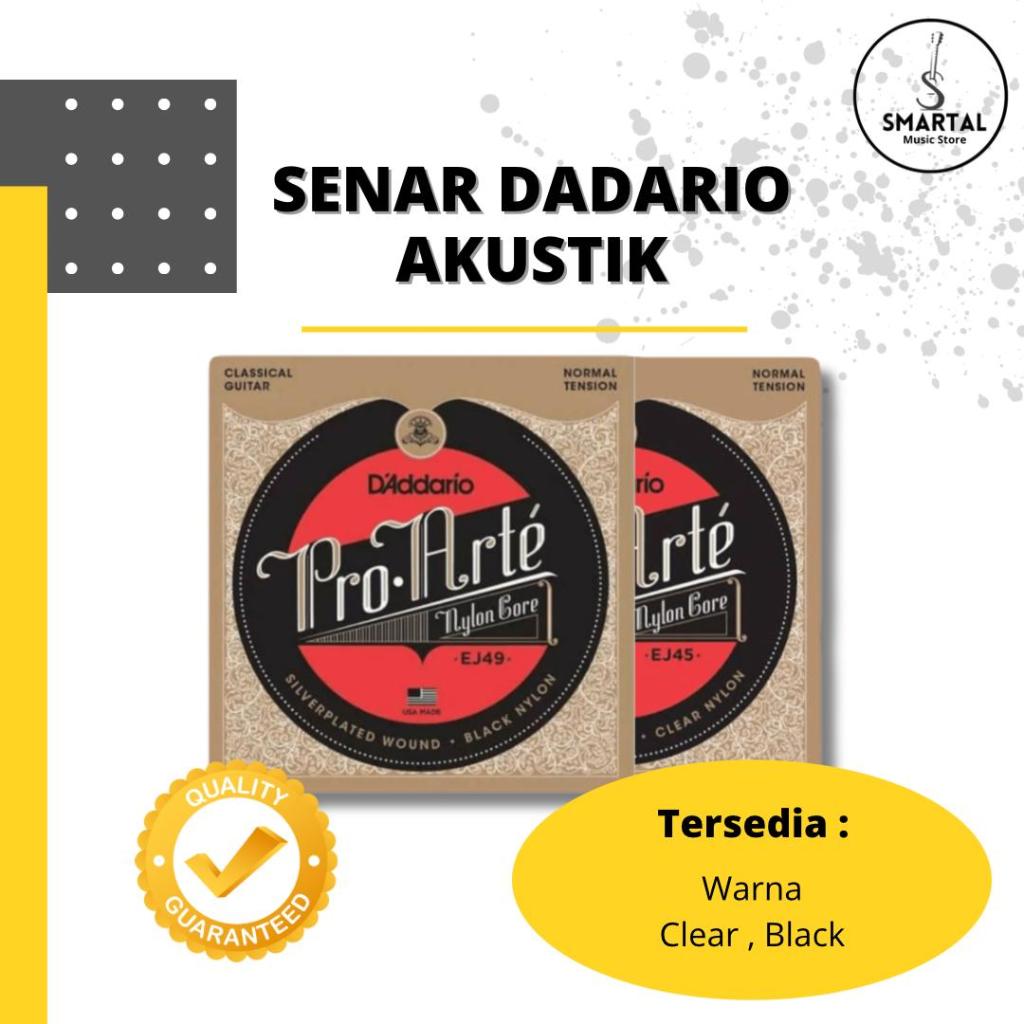 Daddario Pro Arte EJ45 EJ49 สายกีต้าร์คลาสสิกไนลอนใสสีดําไนลอน