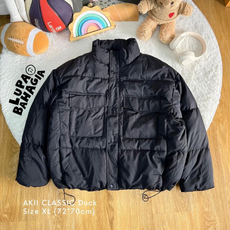 Akiii CLASSIC Black Bubble Duck Down Boxy Jacket ไซส์ XL - ของแท้ 100%