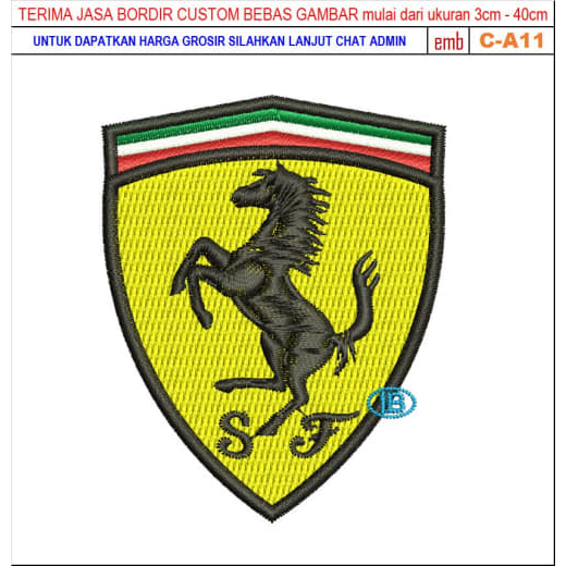 โลโก้ FERRARI EMBLEM/BET EMBROIDERY PATCH C-A11