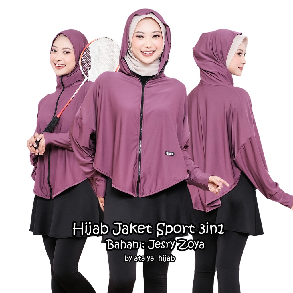 Hijab Sporty Jacket Siari Instant Sportswear โดย atalya hijab / Hijab Vest / Sporty Croptop Sportswear สําหรับ Musliah