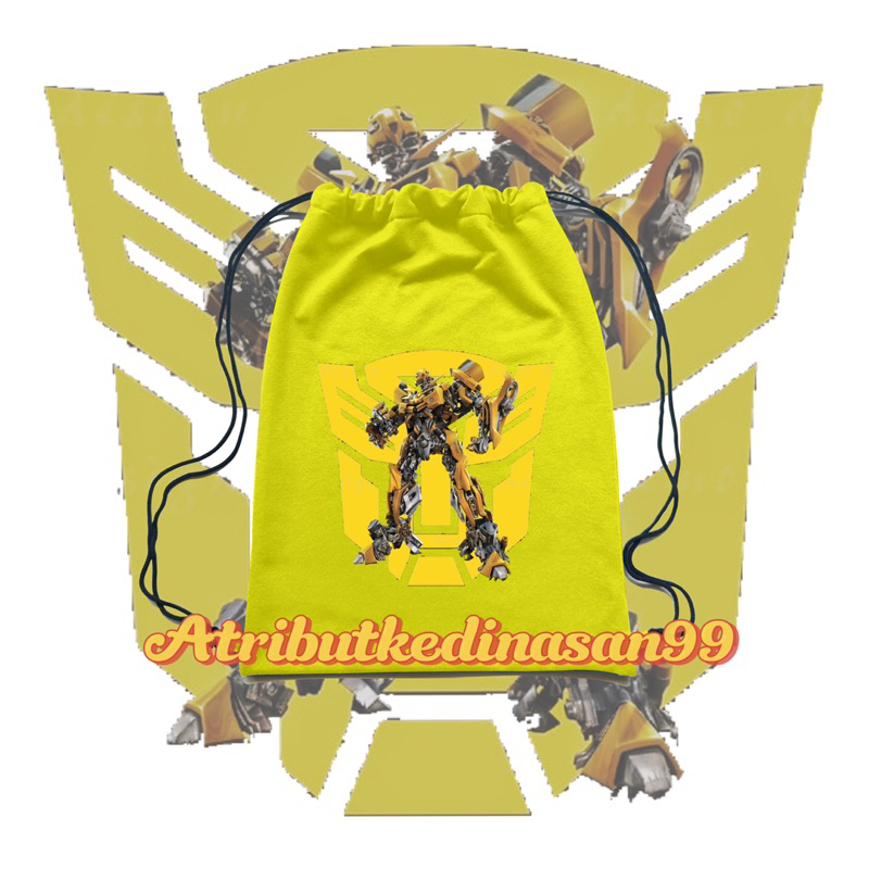 ฟรี NAME String Bag Transformers Bumblebee กระเป๋าหูรูดเด็ก