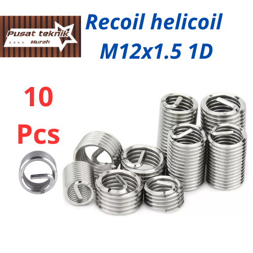 10 ชิ้น Recoil Helicoil M12x1.5 1D Recoil Helicoil Verbos เสียหายซ่อมด้าย