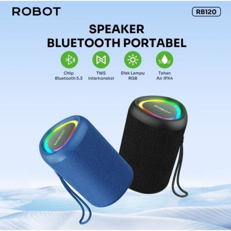 ROBOT RB120 Bluetooth 5.3 RGB ลําโพงเชื่อมต่อกันกันน้ํา IPX4 TWS