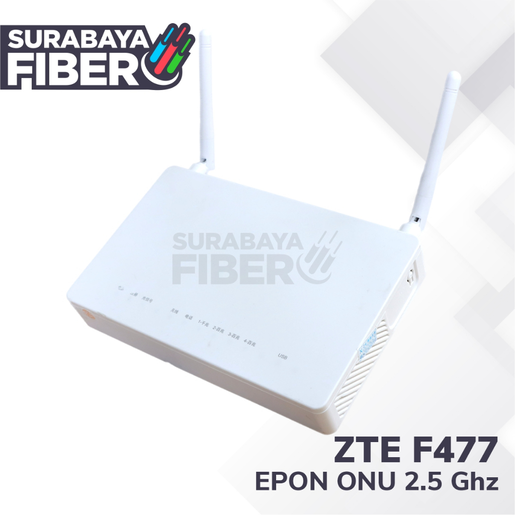 Original ONU F477 V.2 EPON ZTE Router + อะแดปเตอร์โรงงาน - ONT XPON EPON Wifi 2.4Ghz Multi SSID VLAN