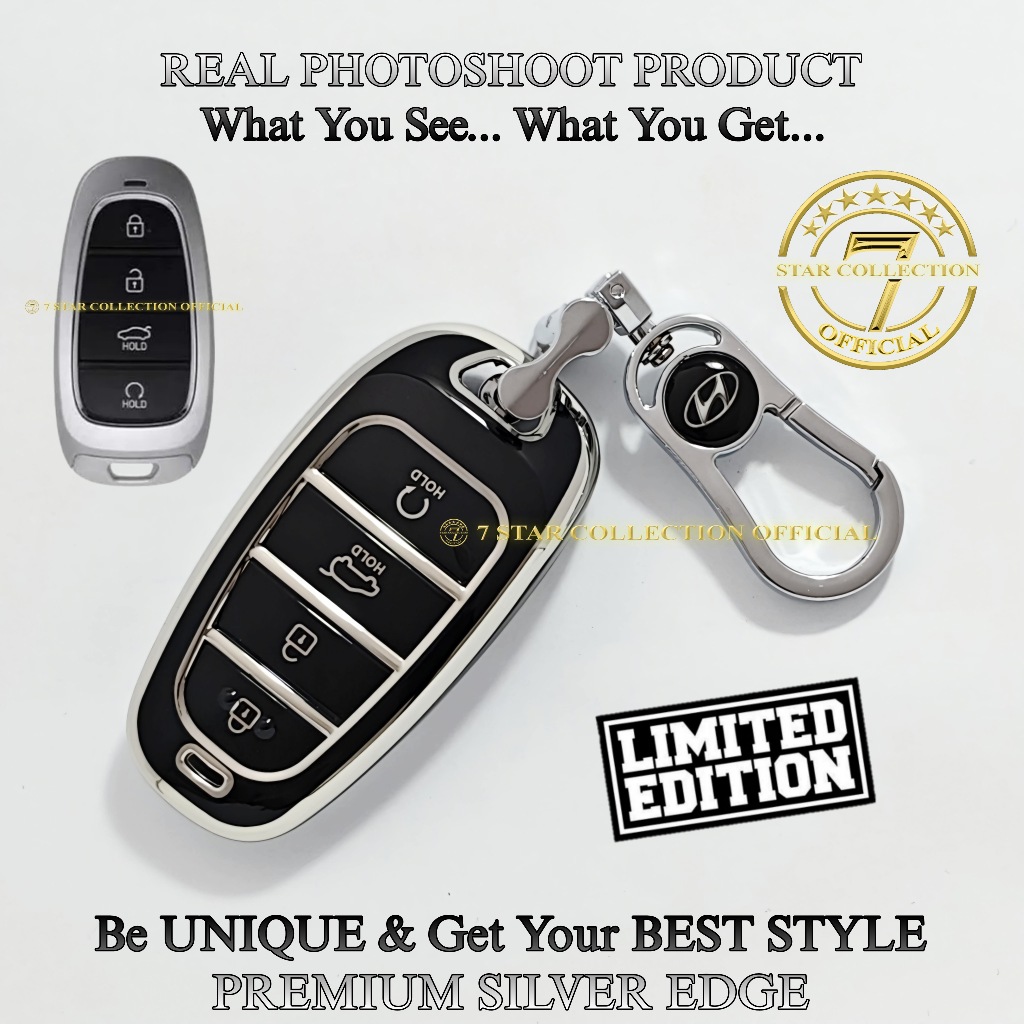 Hyundai PALISADE Hyundai SANTA FE Premium Silver Edge Car Remote Key Cover Case