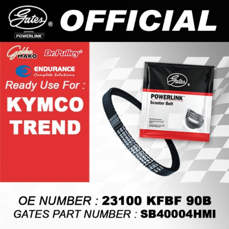 VAN BELT VBELT VANBELT GATES KYMCO TREND POWERLINK EPDM