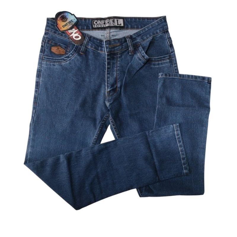 Onfire Mens Jeans Standard Long Straight Onfire Blue ซักยีนส์