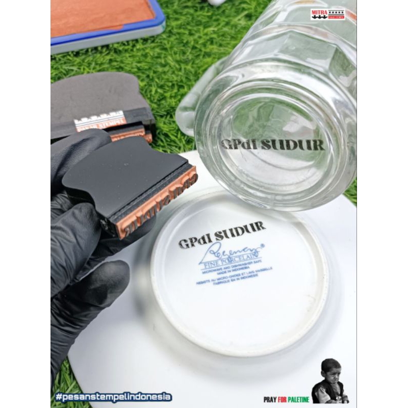 CERAMIC PLATE STAMP GLASS SPOON CUSTOM STAMP ACCORDING TO YOUR REQUEST INK ANTI-FADE