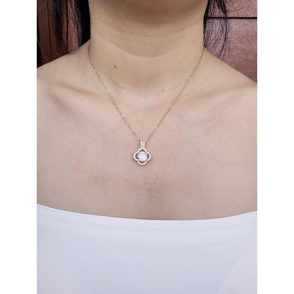 สร้อยคอไทเทเนียมผู้หญิง Vdclip 03 Anti-Rust 18k Gold / สร้อยคอแฟชั่นเกาหลี KVD03G